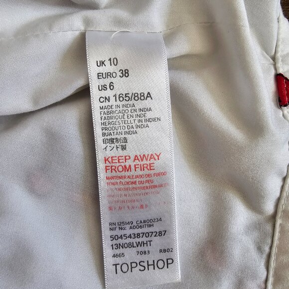 Topshop Cherry Off Shoulder Ruffled Casual Crop Top US 6 - Picture 8 of 9